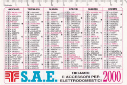 Calendarietto - S.A.E. - Anno 2000 - Formato Piccolo : 1991-00