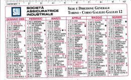 Calendarietto - SAI - Società Assicuratrice Industriale - Torno - Anno 2000 - Formato Piccolo : 1991-00