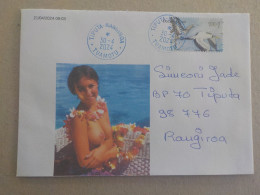 A SAISIR - POLYNESIE FSE TAHITI - VAHINE SEINS NUS - ENVELOPPE TIMBREE - MARCOPHILIE CACHET POSTAL BLEU TIPUTA TUAMOTU - Storia Postale