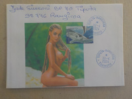 A SAISIR - POLYNESIE FSE TAHITI - VAHINE SEINS NUS - ENVELOPPE TIMBREE - MARCOPHILIE CACHET POSTAL BLEU TIPUTA TUAMOTU - Briefe U. Dokumente