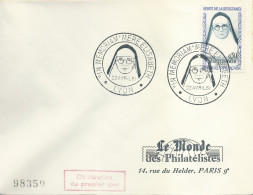 Enveloppe 1er Jour FDC N°1291 Mère Elisabeth - Lyon - 22/04/1961 - 1960-1969