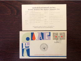 THAILAND FDC COVER WITH OVERPRINTS 1975 YEAR RED CROSS HEALTH MEDICINE STAMPS - Tailandia