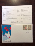 THAILAND FDC COVER WITH OVERPRINTS 1976 YEAR RED CROSS HEALTH MEDICINE STAMPS - Thaïlande