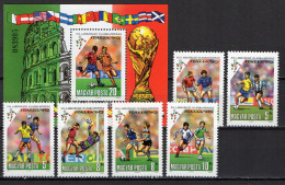 Hungary 1990 Football Soccer World Cup Set Of 6 + S/s MNH - 1990 – Italien