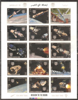 YEMEN Kingdom Space,Appolo-10 Sheetlet Of 15 Stamps Imperf. MNH - Andere & Zonder Classificatie