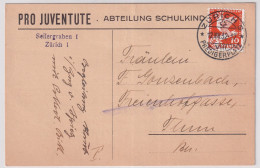 Zumst. 186 / Mi. 251 Auf Pro Juventute Abteilung Schulkind Karte Mit Stempel ZÜRICH 5 PREDIGERPLATZ - Lettres & Documents