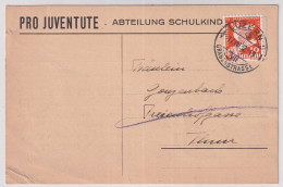 Zumst. 186 / Mi. 251 Auf Pro Juventute Abteilung Schulkind Karte Mit Stempel LUZERN 5 GRABENSTRASSE - Storia Postale