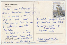 CAPE VERDE / CABO VERDE: 2010 Postcard To CHILE, $60 Peregrine Falcon - Cape Verde