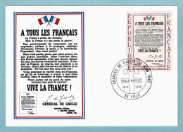 Carte Maximum Oblitération 1980 - Appel Du 18 Juin -  A Tous Les Français - YT 2656 - 59 Lille - 1980-1989