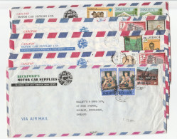 5 JAMAICA Air Mail COVERS Illus ADVERT CAR  Multi Stamps RELIGION TREE BIRD SCOUTS ARCHAEOLOGY Cover - Giamaica (1962-...)