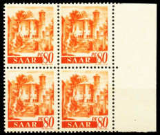 SAARLAND 1947 Nr 223Z Postfrisch VIERERBLOCK X5FE432 - Nuevos