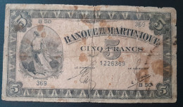 MARTINIQUE 5 FRANCS 1942 - Other & Unclassified