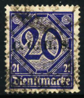 DEUTSCHES-REICH DIENST Nr 19a Gestempelt X63A01A - Oficial