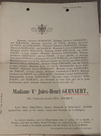 Madame Veuve Jules-Henri Gernaert Nee Demet Catherine *1809+1896 Liege Seraing Willmar Raikem De Spirlet De Proft Dumont - Esquela