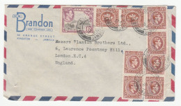 JAMAICA Cover 9 X GVI Stamps Air Mail To GB - Giamaica (...-1961)