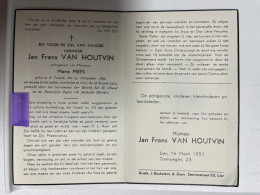 Devotie DP - Overlijden Jan Van Houtvin Echtg Mees - Testelt 1890 - Lier 1951 - Obituary Notices