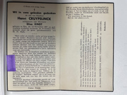 Devotie DP - Overlijden Henri Cruypelinck Echtg Kindt - Elst 1880 - Ronse 1952 - Obituary Notices