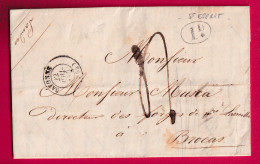 CAD TYPE 15 BAYONNE BASSES PYRENEES DECIME RURAL DE ST ESPRIT 1840 POUR BROCAS LANDES LETTRE - 1801-1848: Precursors XIX