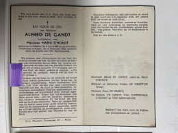 Devotie DP - Overlijden Alfred De Gandt Echtg D'Hondt - Zulzeke 1889 - Ronse 1952 - Obituary Notices