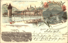 11987542 Luzern LU Kappelbruecke Wasserturm Vierwaldstaettersee Brunnen Mythen H - Other & Unclassified