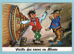 CP Humour - Visite Des Caves En Alsace - Humor