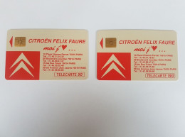 2 Très Rare Telecartes Citroën 50 Paris Dos 50 Rouen Et 120 Paris Dos 50 Rouen - 1991