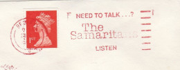 COVER MENTAL HEALTH Need To Talk THE SAMARITANS Will Listen SLOGAN Bedford GB Stamps Cover - Storia Postale