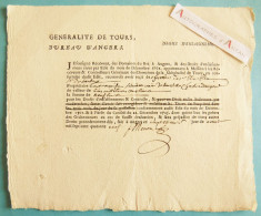 ● 1749 Généralité De TOURS Domaine Du Roi à ANGERS - Don à Un Hôpital - Anjou Vieux Papier Maine Et Loire Ancien Régime - Algemene Zegels