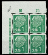 SAAR OPD 1957 Nr 380 Postfrisch VIERERBLOCK ECKE-OLI X799B96 - Unused Stamps