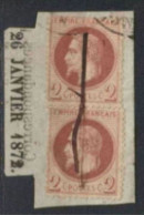 TIMBRE HORS COTE 2 N°26B Sur Fragment Journaux Dont Une OBLI PLUME TBE/Luxe - 1863-1870 Napoléon III Lauré
