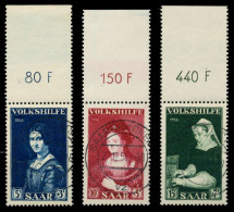 SAARLAND 1956 Nr 376-378 Zentrisch Gestempelt ORA X79C45A - Used Stamps