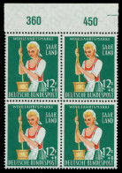 SAAR OPD 1958 Nr 442 Postfrisch VIERERBLOCK ORA X79C4B2 - Unused Stamps