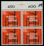 SAAR OPD 1958 Nr 431 Postfrisch VIERERBLOCK ORA X79C7EE - Unused Stamps