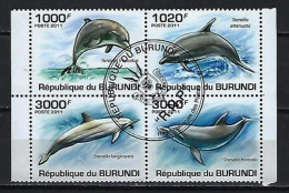 Dauphins Burundi 2011 (421) Yvert Timbres Du Bloc N° 152 Oblitérés Used - Dolphins