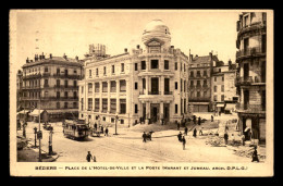 34 - BEZIERS - PLACE DE L'HOTEL DE VILLE ET LA POSTE - Beziers