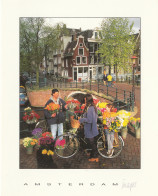 Netherlands > Noord-Holland > Amsterdam - Flower Seller - Cycling,bike,girl,bridge - Amsterdam