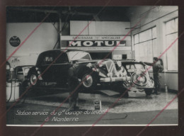 AUTOMOBILES - NANTERRE (HAUTS-DE-SEINE) - GRAND GARAGE DU LEVANT - POMPE A ESSENCE - TRACTION - 2 PHOTOS FT 13 X 9 CM - Automobile