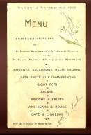 MENU - MANTES-LA-JOLIE - DEJEUNER DE NOCE SERVI PAR M. BANES LE 4 SEPTEMBRE 1909 - Menu