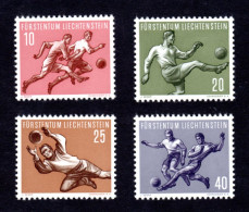 LIECHTENSTEIN 1954 - Yvert N° 284/287 - NEUFS ** LUXE / MNH - Série Sportive, Football, TB - Unused Stamps