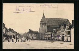 CPA Ressons-sur-Matz, Place, Gendarmerie, Eglise, Grande Rue  - Ressons Sur Matz