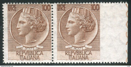 Siracusana Lire 100 Stelle II Dent. 13,1/4 Non Dent. A DX - Plaatfouten En Curiosa