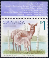 Canada $1 Deer Chevreuil Cerf MNH ** Neuf SC (C16-88ha) - Ungebraucht