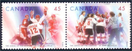 Canada Hockey Se-tenant Pair MNH ** Neuf SC (C16-60ab) - Jockey (sobre Hielo)