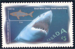 Canada White Shark Requin Blanc MNH ** Neuf SC (C16-41b) - Vissen