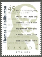 Canada Auteurs Canadiens Thomas Haliburton MNH ** Neuf SC (C16-26ha) - Unused Stamps