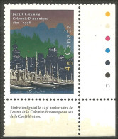 Canada Paysage Vancouver Skyline Plate Block MNH ** Neuf SC (C16-13pc) - Neufs