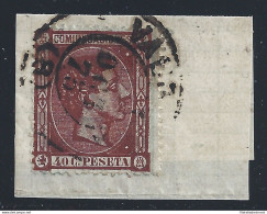 1875 SPAGNA - N. 158 40 C. Bruno USATO SU FRAMMENTO - Andere & Zonder Classificatie