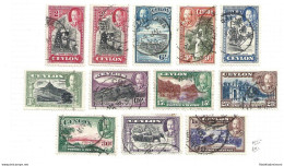 1935-36 CEYLON - SG 368/378 11 Valori USED - Altri & Non Classificati