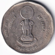 INDIA COIN LOT 122, 2 RUPEES 2000, SUPREME COURT, CALCUTTA MINT, XF, SCARE - India