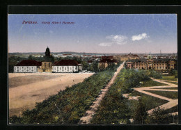 AK Zwickau, Panorama Mit König Albert Museum  - Zwickau